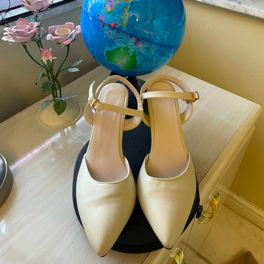 Women’s Point Toe Mid Heeled Ankle Strap Pumps